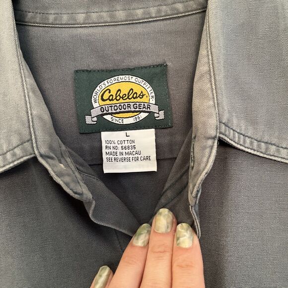 CABELAS Vintage 90s Gorpcore Cotton Canvas Embroidered Pheasant Long Sleeve- L - Picture 7 of 10